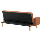 Divano letto futon da 78 pollici con schienale trapuntato, gambe oblique, tessuto arancione