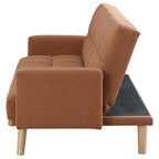 Divano letto futon da 78 pollici con schienale trapuntato, gambe oblique, tessuto arancione