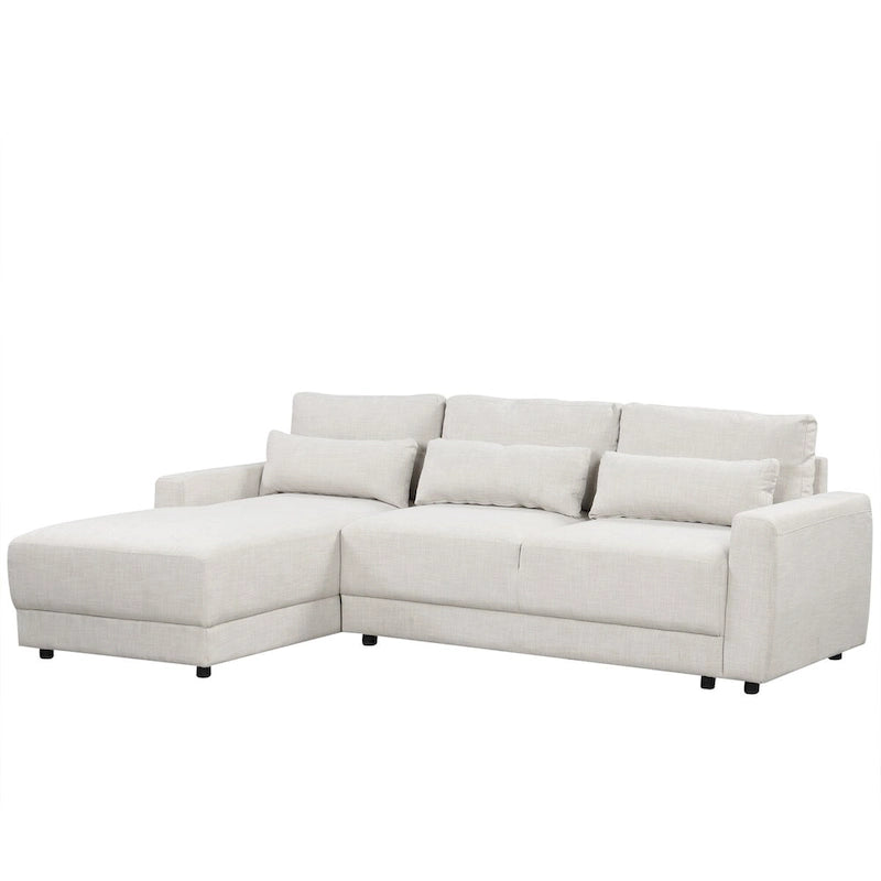 Divano sezionale modulare a L con cuscini dello schienale rimovibili e 3 cuscini decorativi