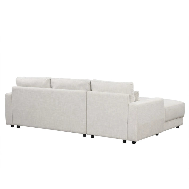 Divano sezionale modulare a L con cuscini dello schienale rimovibili e 3 cuscini decorativi