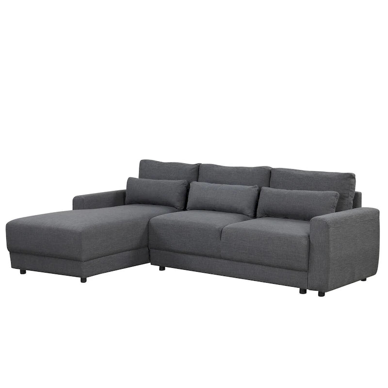 Divano sezionale modulare a L con cuscini dello schienale rimovibili e 3 cuscini decorativi