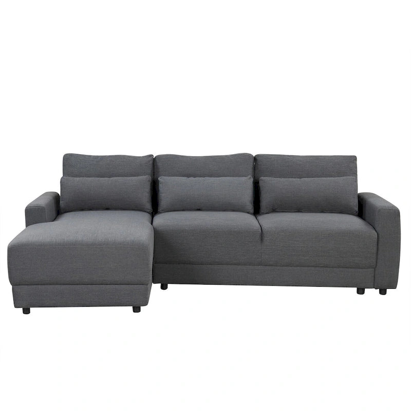 Divano sezionale modulare a L con cuscini dello schienale rimovibili e 3 cuscini decorativi