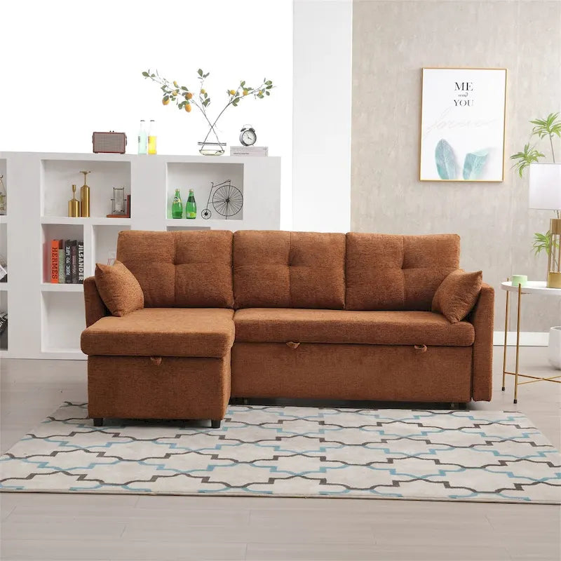 L-Shaped Modular Sectional Sofa with Reversible Chaise and Storage