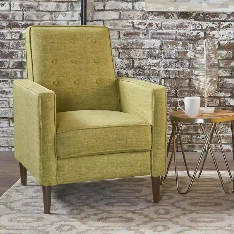 Poltrona reclinabile in tessuto stile Mid-Century Modern con gambe in betulla
