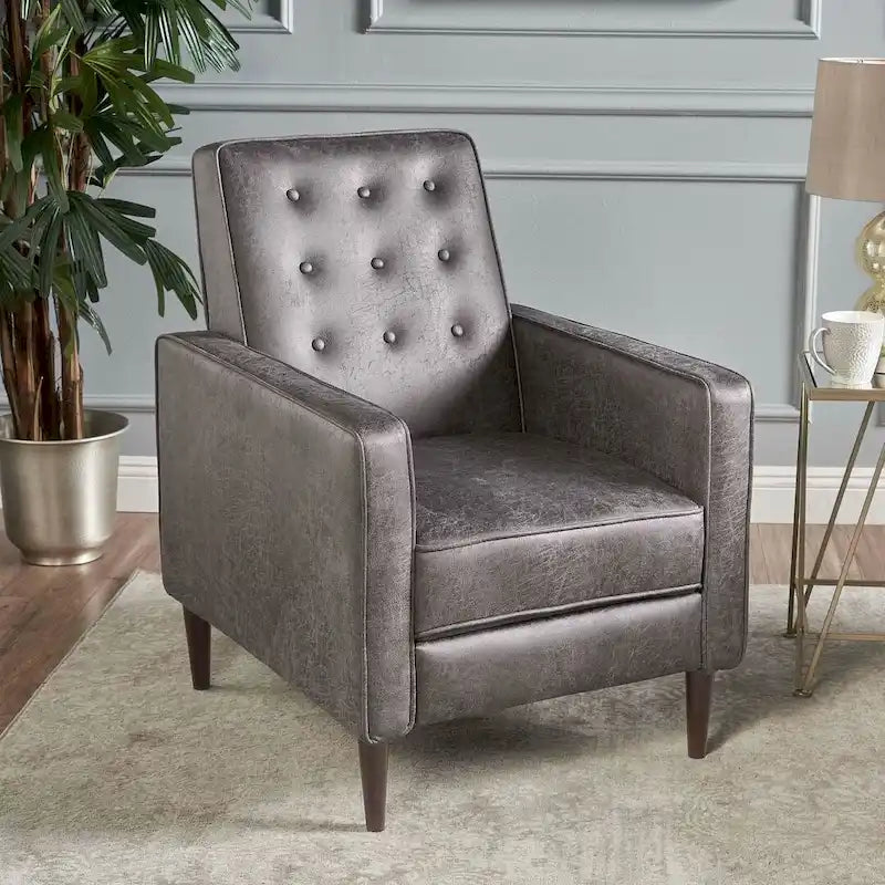 Poltrona reclinabile in tessuto stile Mid-Century Modern con gambe in betulla
