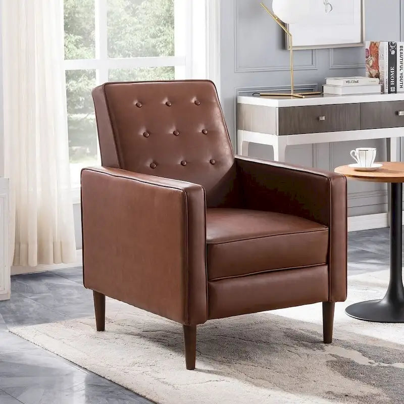 Poltrona reclinabile in tessuto stile Mid-Century Modern con gambe in betulla