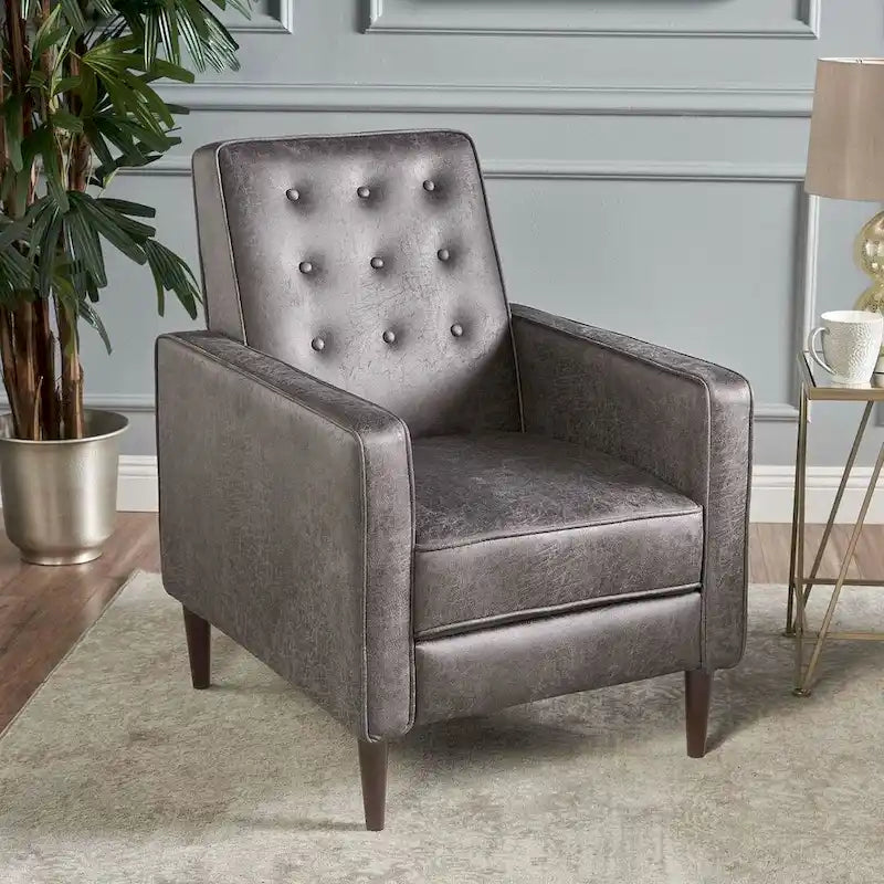 Poltrona reclinabile in tessuto stile Mid-Century Modern con gambe in betulla