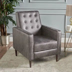 Poltrona reclinabile in tessuto stile Mid-Century Modern con gambe in betulla