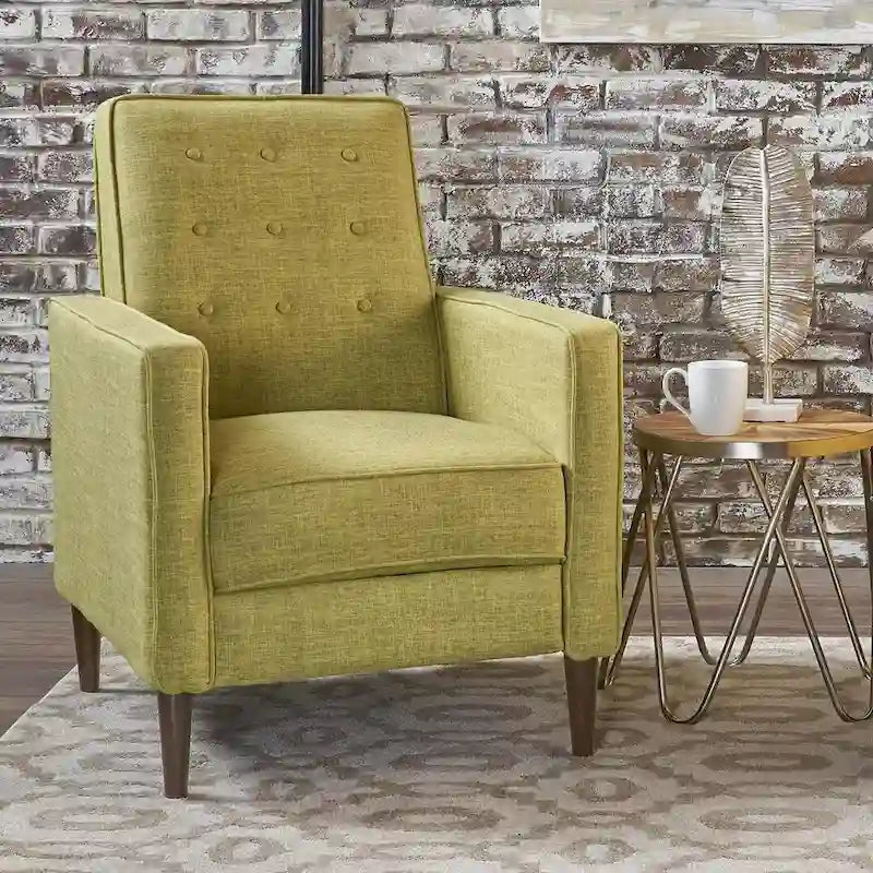 Poltrona reclinabile in tessuto stile Mid-Century Modern con gambe in betulla