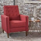 Poltrona reclinabile in tessuto stile Mid-Century Modern con gambe in betulla