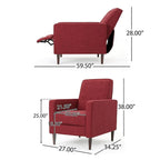 Poltrona reclinabile in tessuto stile Mid-Century Modern con gambe in betulla