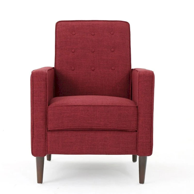 Poltrona reclinabile in tessuto stile Mid-Century Modern con gambe in betulla