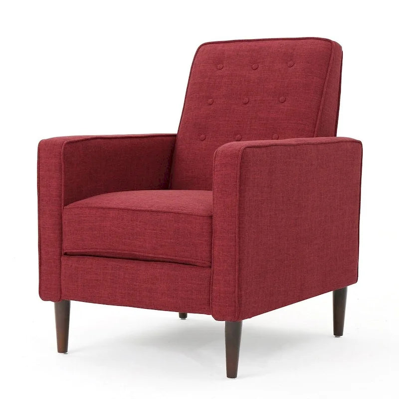 Poltrona reclinabile in tessuto stile Mid-Century Modern con gambe in betulla