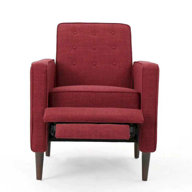 Poltrona reclinabile in tessuto stile Mid-Century Modern con gambe in betulla