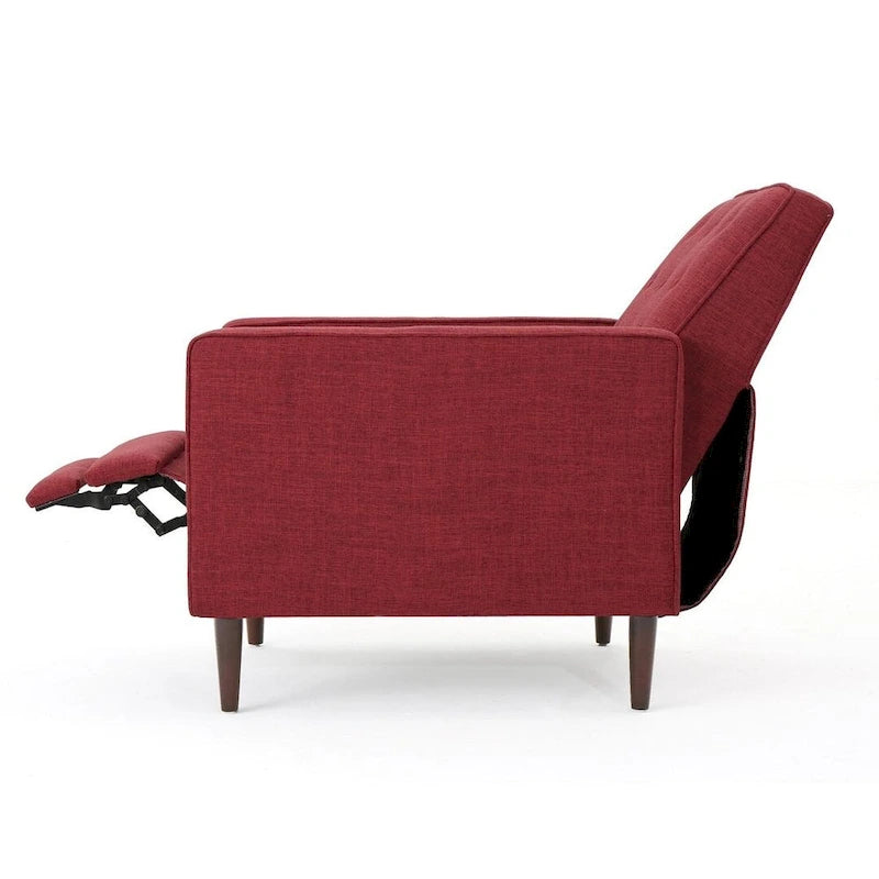 Poltrona reclinabile in tessuto stile Mid-Century Modern con gambe in betulla