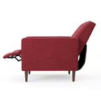 Poltrona reclinabile in tessuto stile Mid-Century Modern con gambe in betulla