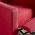 Poltrona reclinabile in tessuto stile Mid-Century Modern con gambe in betulla