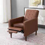 Poltrona reclinabile in tessuto stile Mid-Century Modern con gambe in betulla