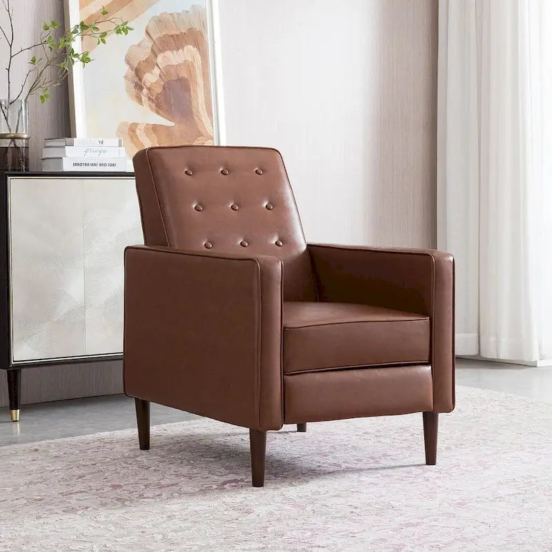 Poltrona reclinabile in tessuto stile Mid-Century Modern con gambe in betulla