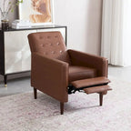 Poltrona reclinabile in tessuto stile Mid-Century Modern con gambe in betulla