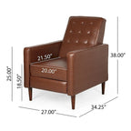 Poltrona reclinabile in tessuto stile Mid-Century Modern con gambe in betulla