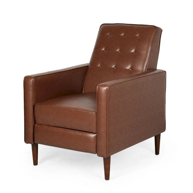 Poltrona reclinabile in tessuto stile Mid-Century Modern con gambe in betulla