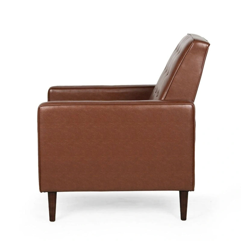 Poltrona reclinabile in tessuto stile Mid-Century Modern con gambe in betulla