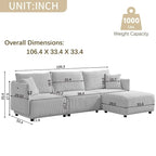 Divano componibile 106 Multi-Modulo, Divano componibile moderno minimalista in velluto a coste