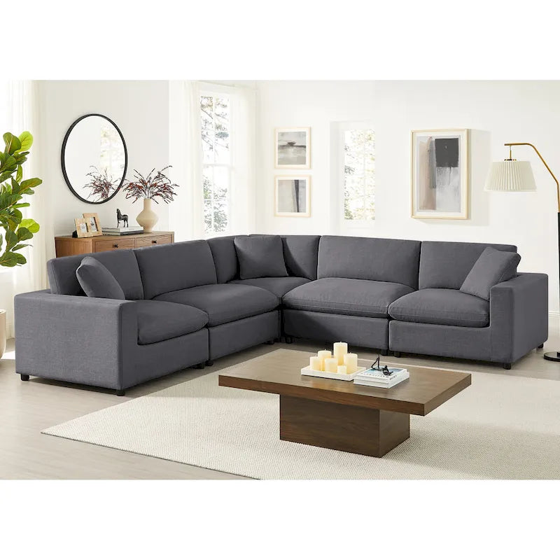 Canapé d'angle modulable 5 pièces Cambrai de Greyson Living