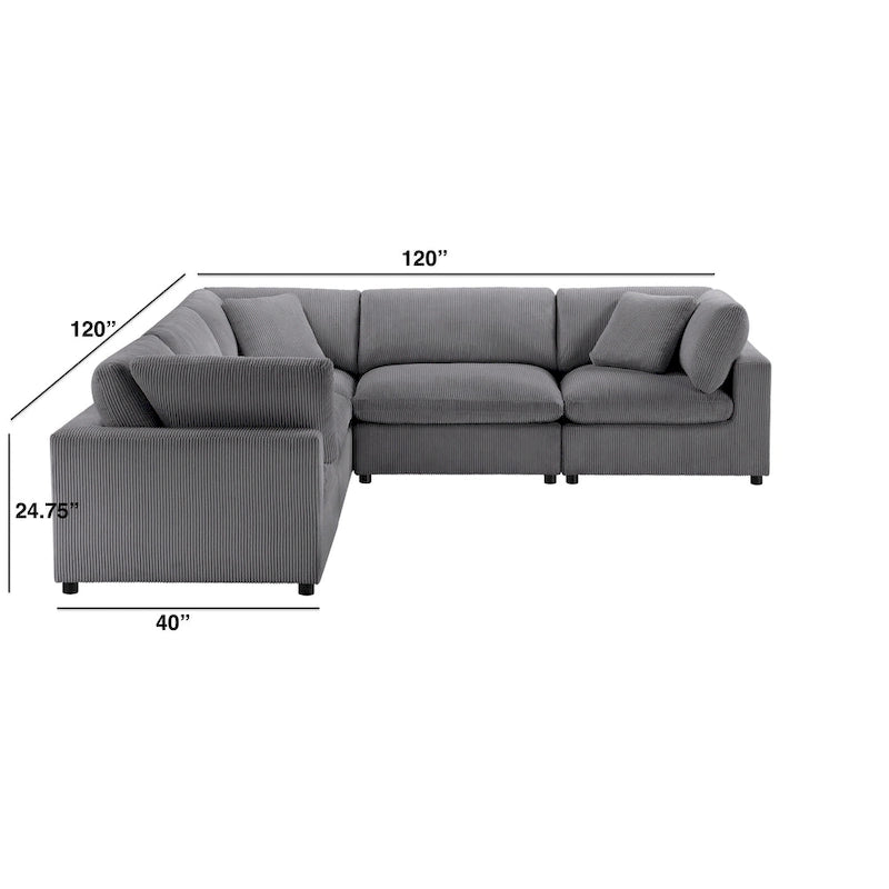 Canapé d'angle modulable 5 pièces Cambrai de Greyson Living