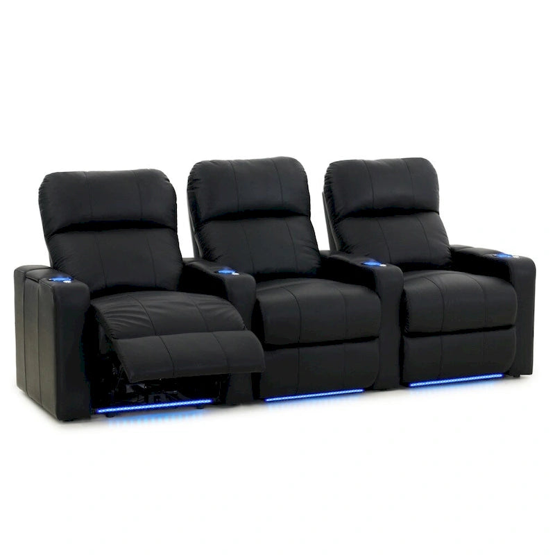 Set di sedute da home theater in pelle Power XL700 (fila da 3)