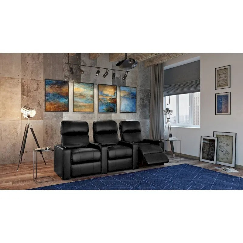 Set di sedute da home theater in pelle Power XL700 (fila da 3)