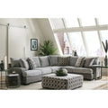 Herm Transitional Grey Solid Wood L-Shaped Sectional by Furniture of America