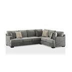 Canapé d'angle en bois massif gris de transition Herm par Furniture of America