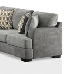 Canapé d'angle en bois massif gris de transition Herm par Furniture of America