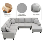 Canapé d'angle moderne surdimensionné en velours 89*89, grand meuble d'intérieur rembourré en forme de L avec double coussin, gris