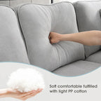 Canapé d'angle moderne surdimensionné en velours 89*89, grand meuble d'intérieur rembourré en forme de L avec double coussin, gris