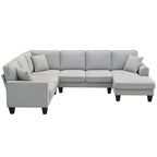 Canapé d'angle moderne surdimensionné en velours 89*89, grand meuble d'intérieur rembourré en forme de L avec double coussin, gris