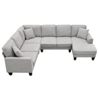 Canapé d'angle moderne surdimensionné en velours 89*89, grand meuble d'intérieur rembourré en forme de L avec double coussin, gris