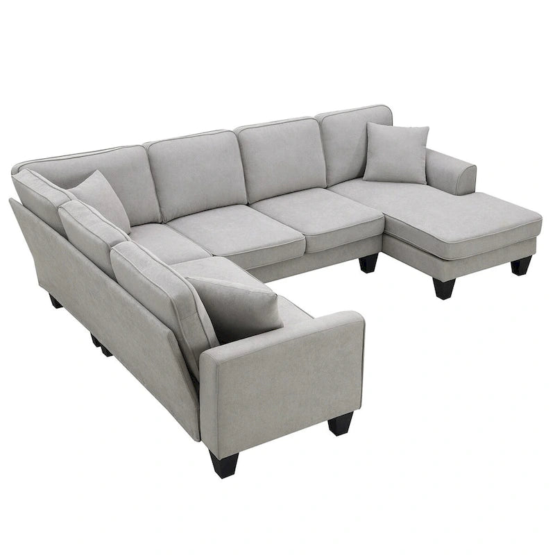 Canapé d'angle moderne surdimensionné en velours 89*89, grand meuble d'intérieur rembourré en forme de L avec double coussin, gris