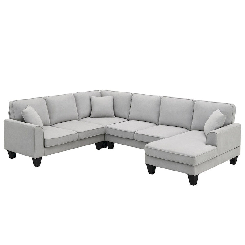 Canapé d'angle moderne surdimensionné en velours 89*89, grand meuble d'intérieur rembourré en forme de L avec double coussin, gris