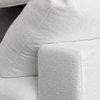 Divano componibile a L Commix con piumino, 4 pezzi, con pouf contenitore
