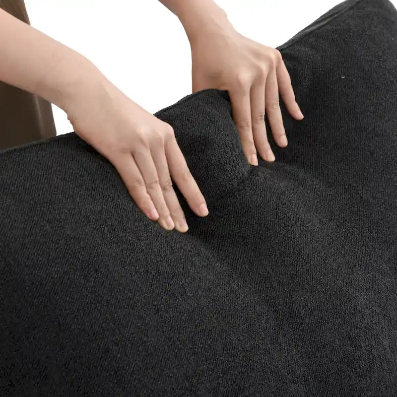 Divano componibile a L Commix con piumino, 4 pezzi, con pouf contenitore
