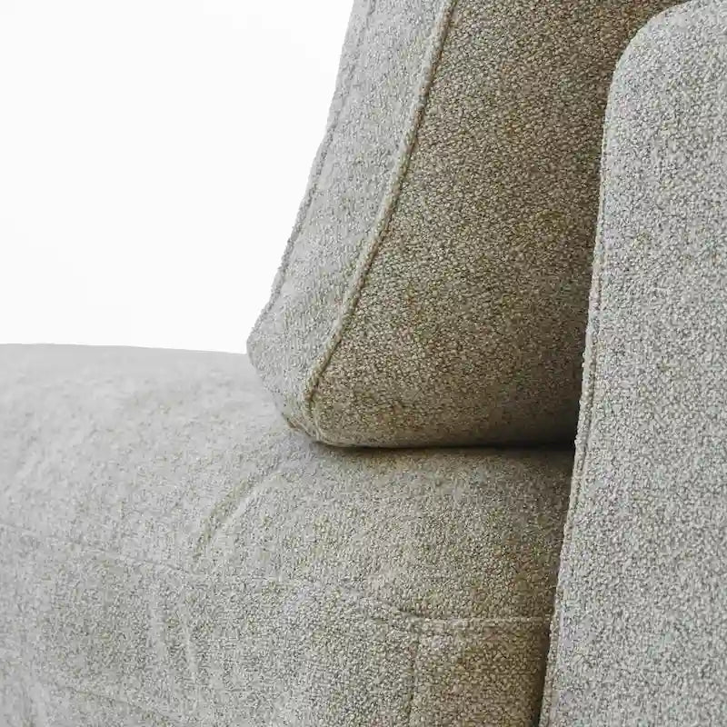 Divano componibile a L Commix con piumino, 4 pezzi, con pouf contenitore