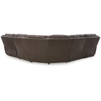 Signature Design by Ashley Divano sezionale reclinabile elettrico Dunleith Brown a 5 pezzi - 123 larghezza x 123 profondità x 43 altezza