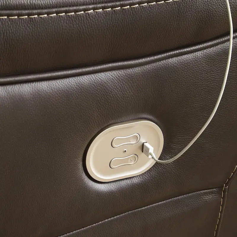 Signature Design by Ashley Divano sezionale reclinabile elettrico Dunleith Brown a 5 pezzi - 123 larghezza x 123 profondità x 43 altezza