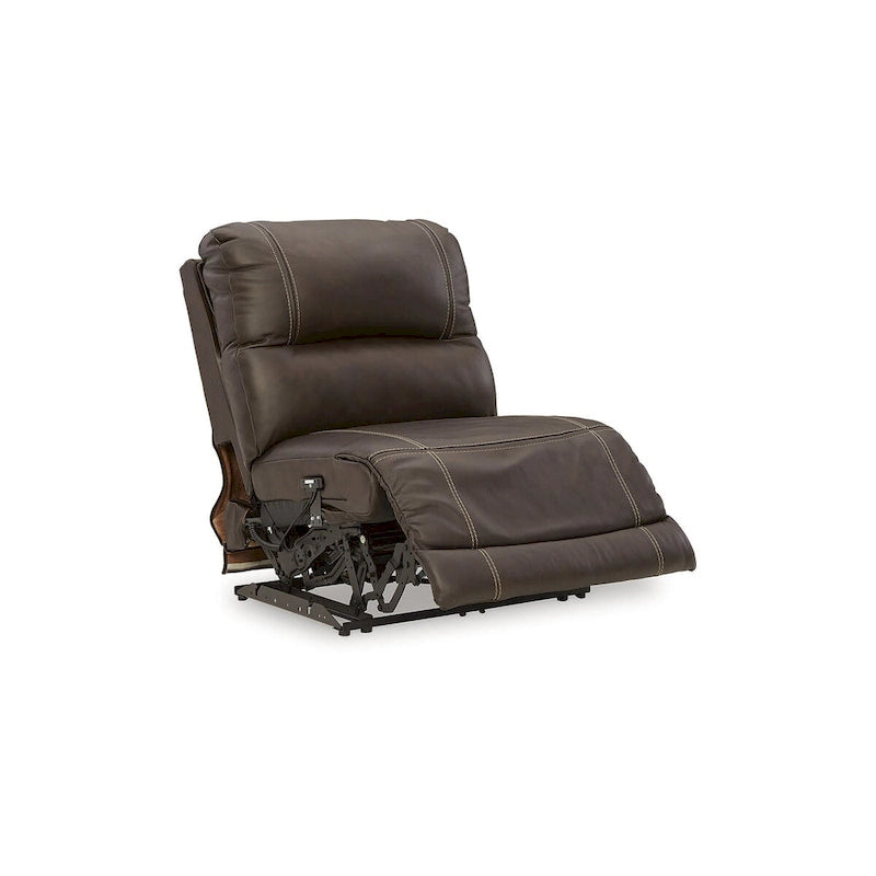 Signature Design by Ashley Divano sezionale reclinabile elettrico Dunleith Brown a 5 pezzi - 123 larghezza x 123 profondità x 43 altezza