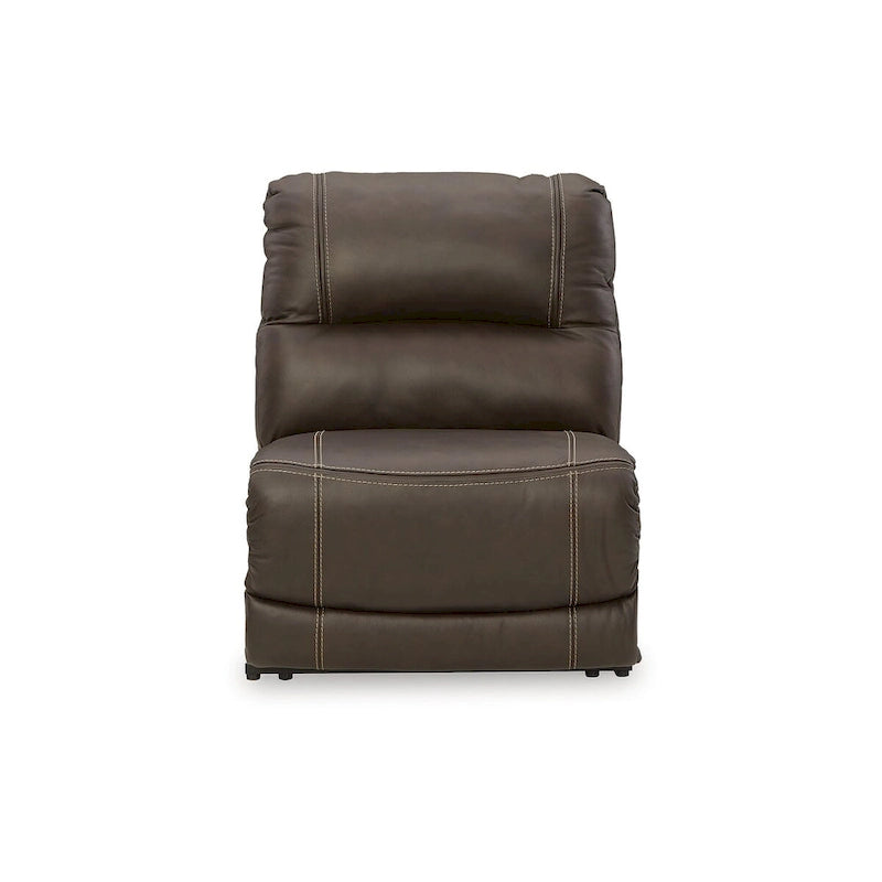 Signature Design by Ashley Divano sezionale reclinabile elettrico Dunleith Brown a 5 pezzi - 123 larghezza x 123 profondità x 43 altezza