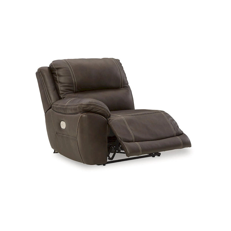 Signature Design by Ashley Divano sezionale reclinabile elettrico Dunleith Brown a 5 pezzi - 123 larghezza x 123 profondità x 43 altezza