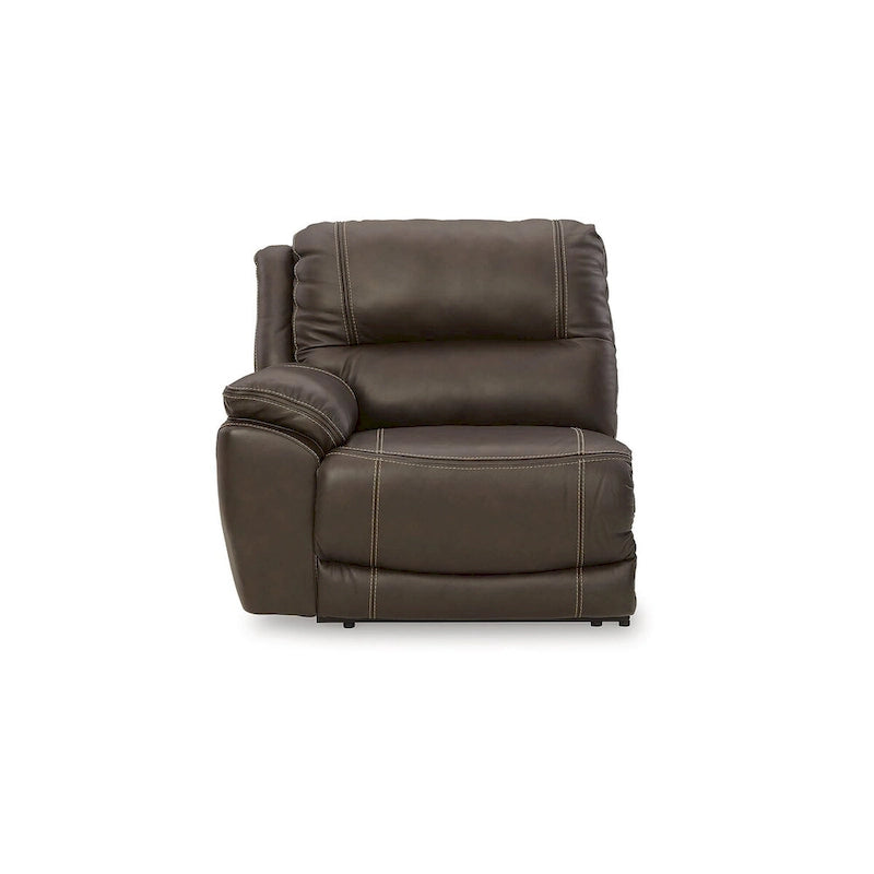 Signature Design by Ashley Divano sezionale reclinabile elettrico Dunleith Brown a 5 pezzi - 123 larghezza x 123 profondità x 43 altezza